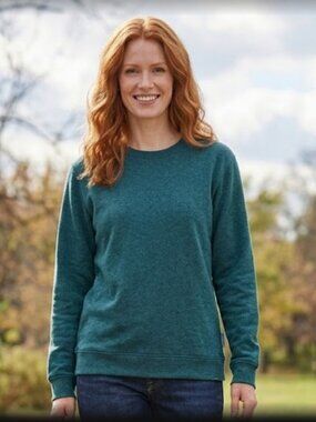 Orvis Classic Collection Teal Heather Crewneck Sweatshirt Soft Fleece XL